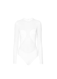 Sheer crepe bodysuit - White