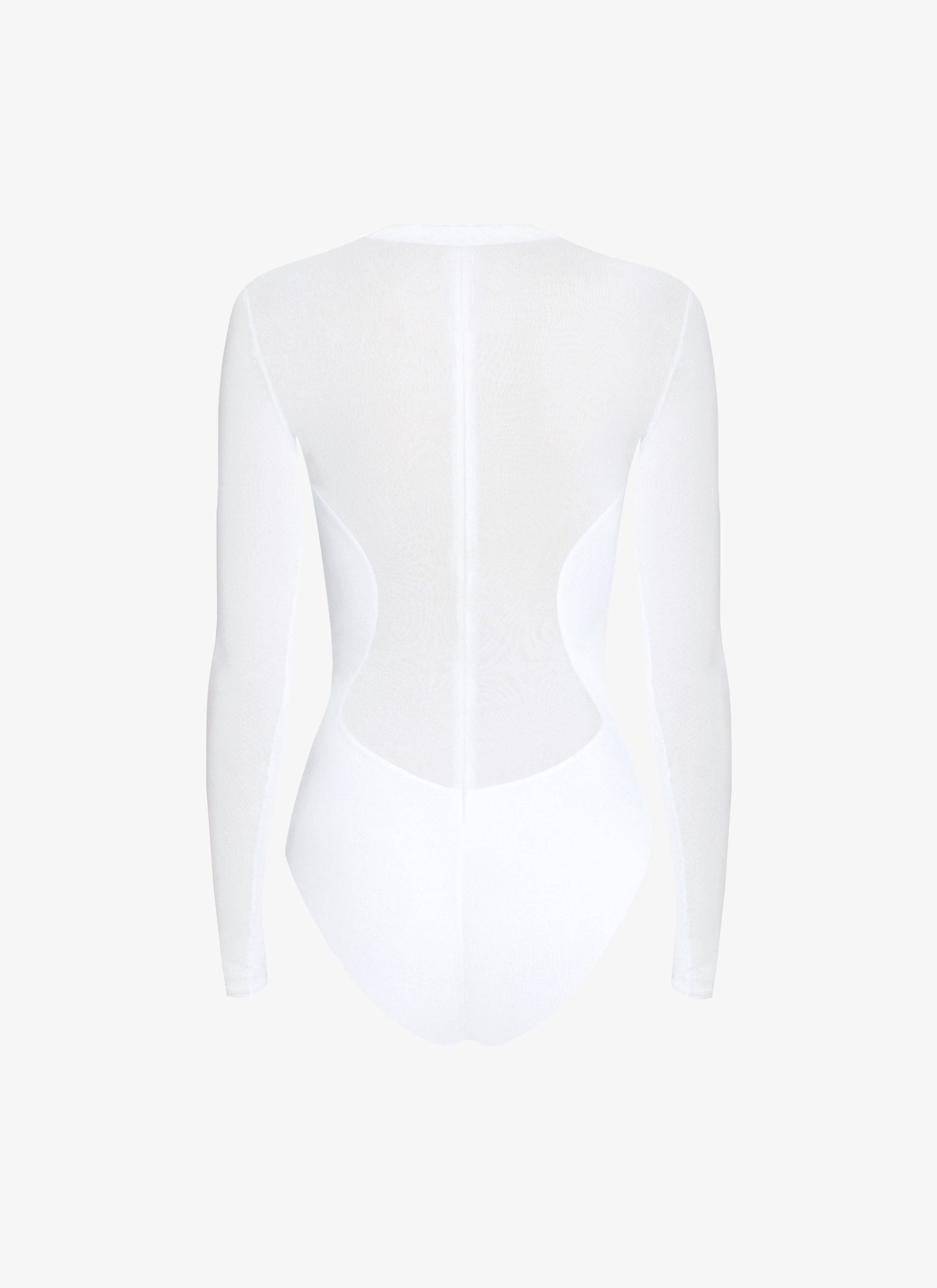 Sheer crepe bodysuit - White