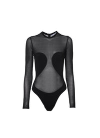 Body en crêpe transparent - Noir Alaïa