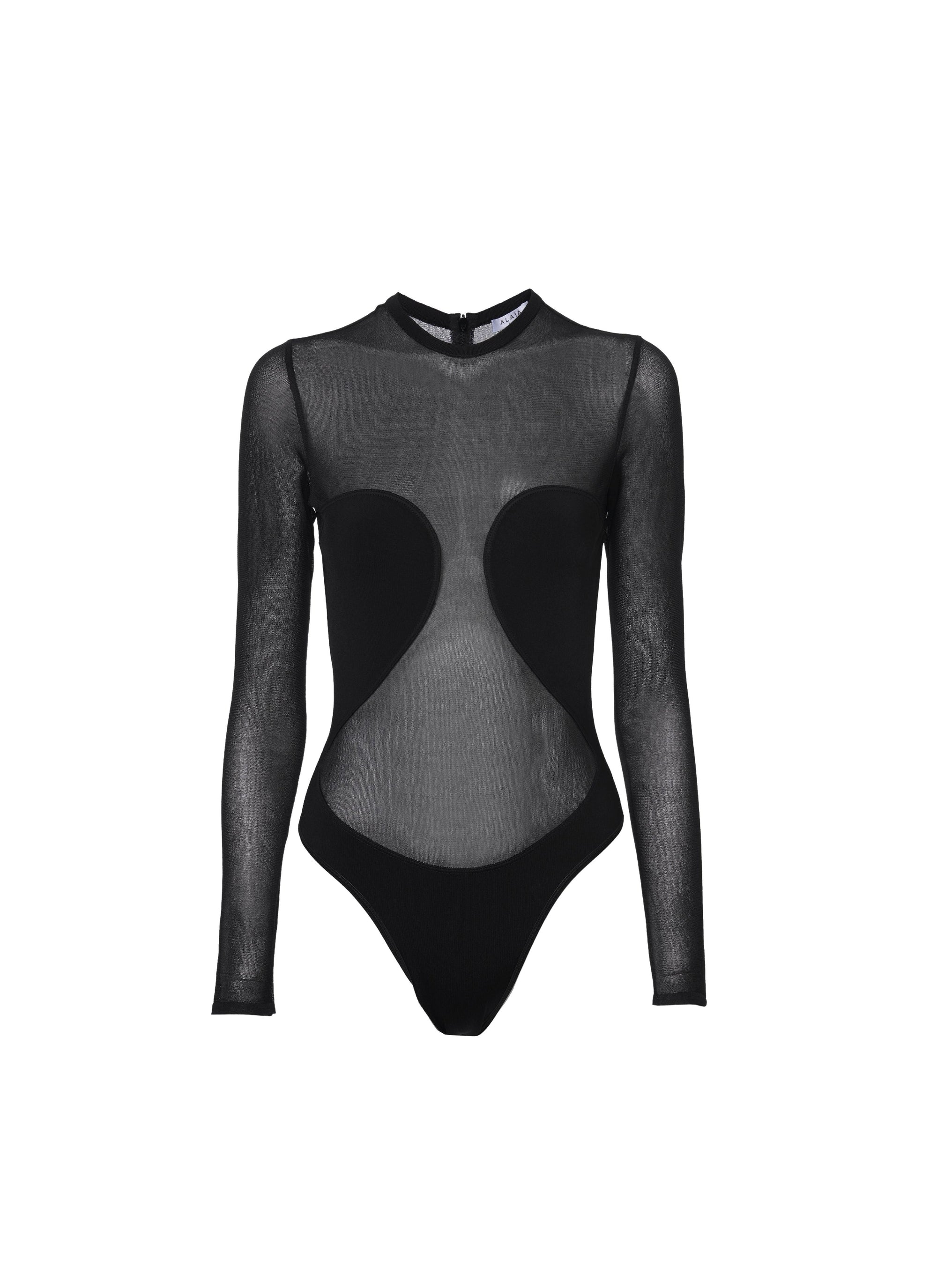 Body en crêpe transparent - Noir Alaïa