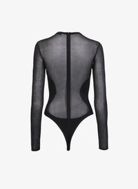Body en crêpe transparent - Noir Alaïa