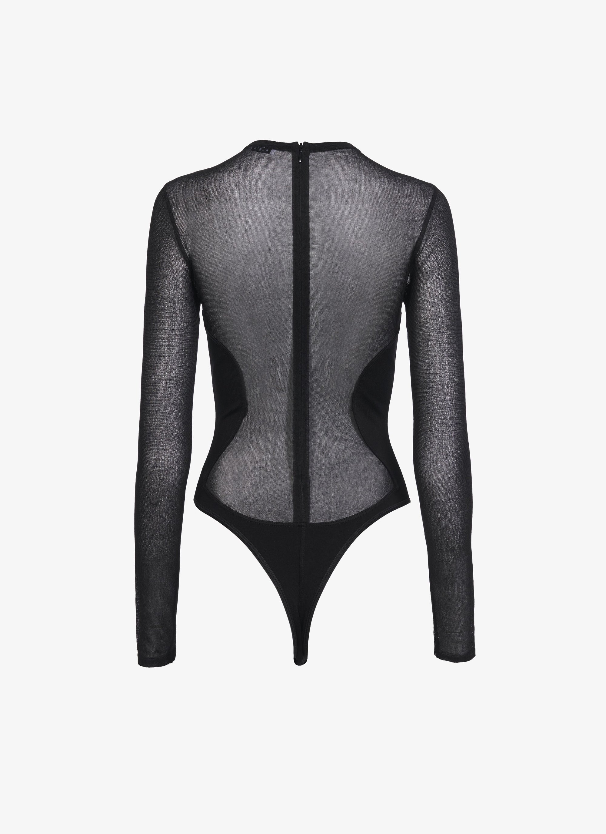 Body en crêpe transparent - Noir Alaïa