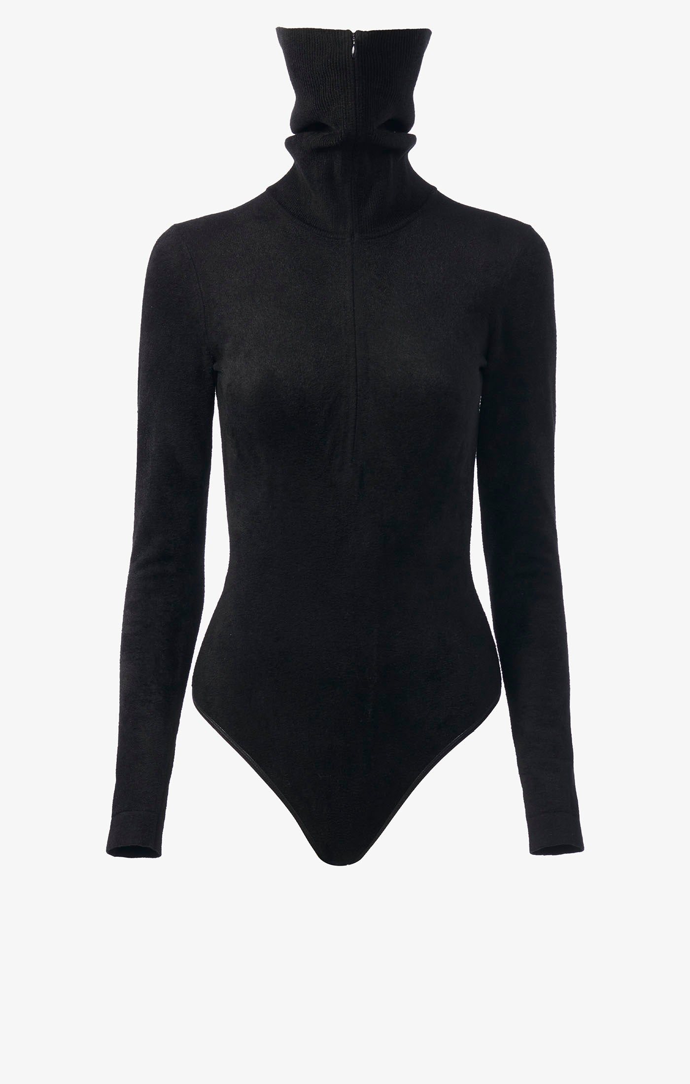 Long-sleeved velvet zip-up bodysuit - Black Alaïa
