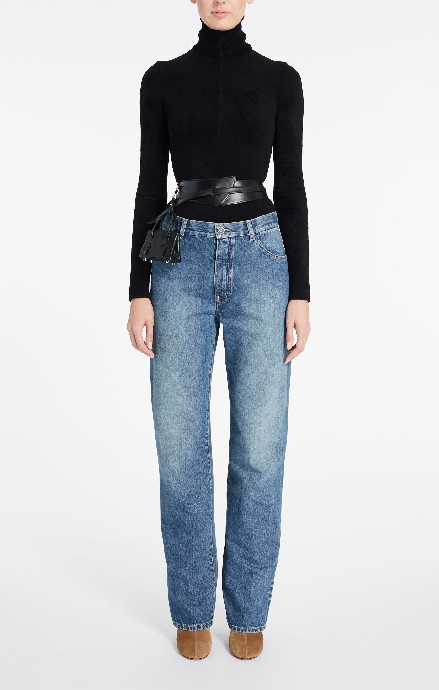 Long-sleeved velvet zip-up bodysuit - Black Alaïa