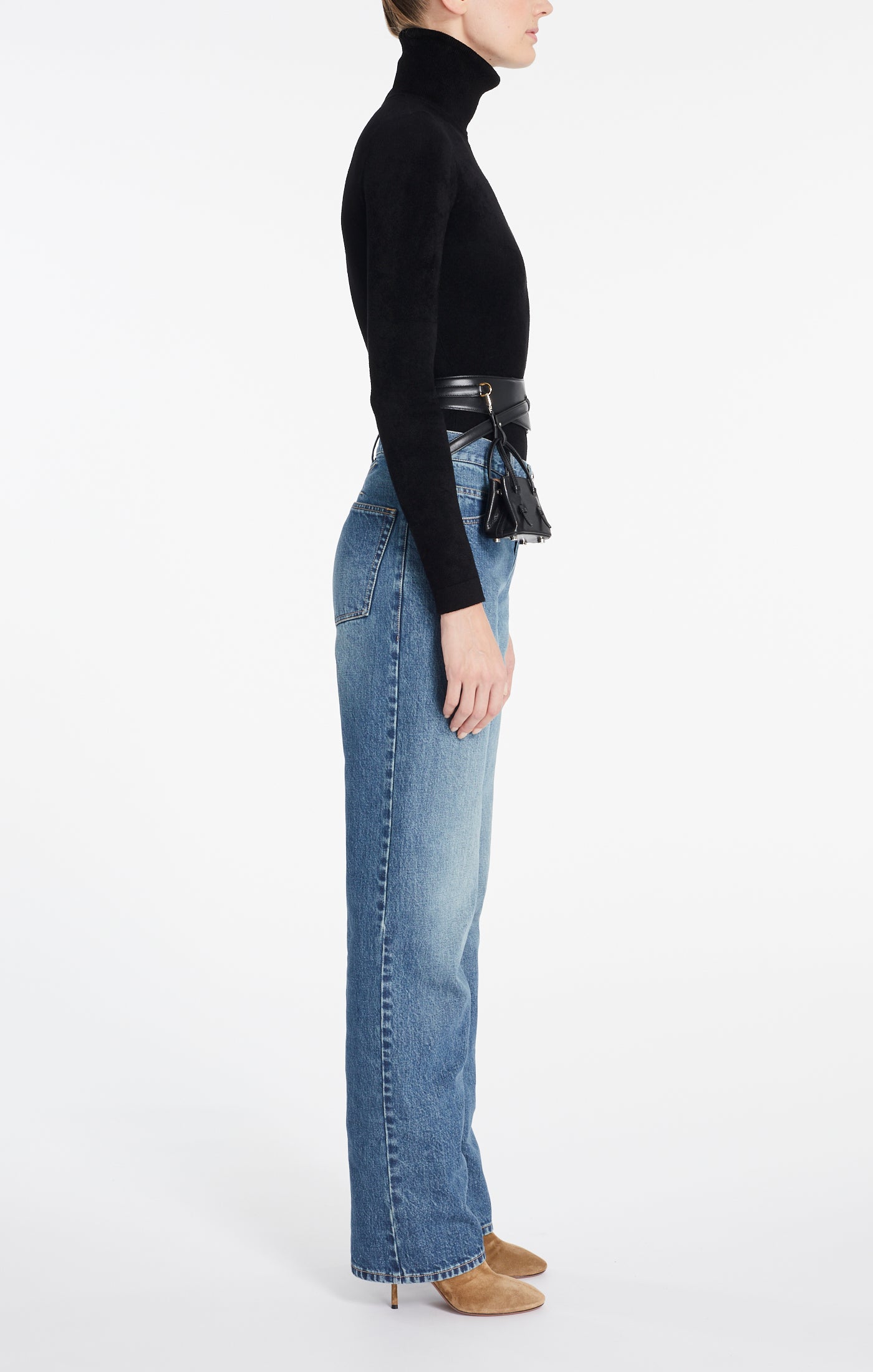 Long-sleeved velvet zip-up bodysuit - Black Alaïa