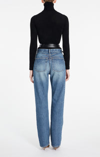 Long-sleeved velvet zip-up bodysuit - Black Alaïa