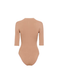 3/4 Sleeve Button Bodysuit - Nude Alaïa