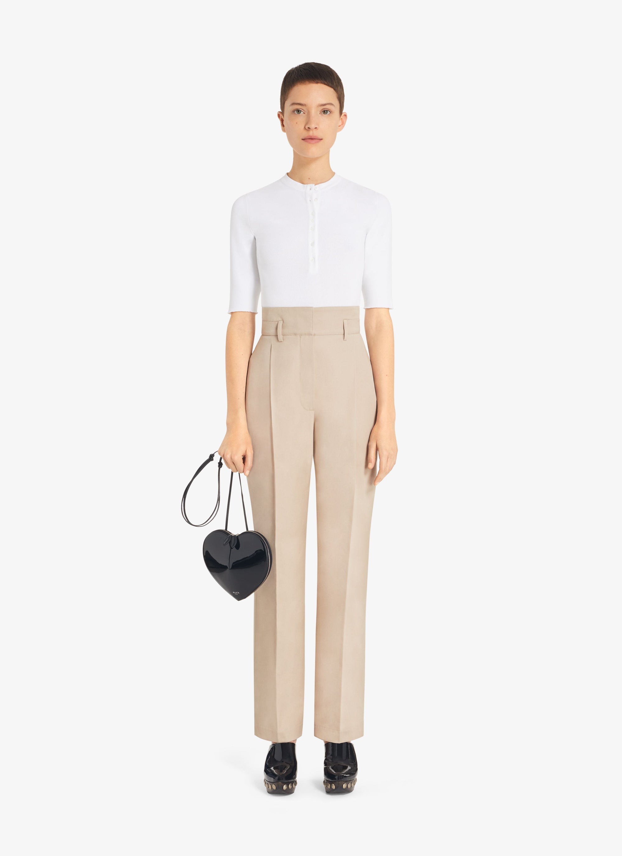 3/4 Sleeve Button Bodysuit - Nude Alaïa