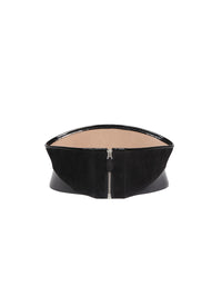 Strapless leather belt - Black