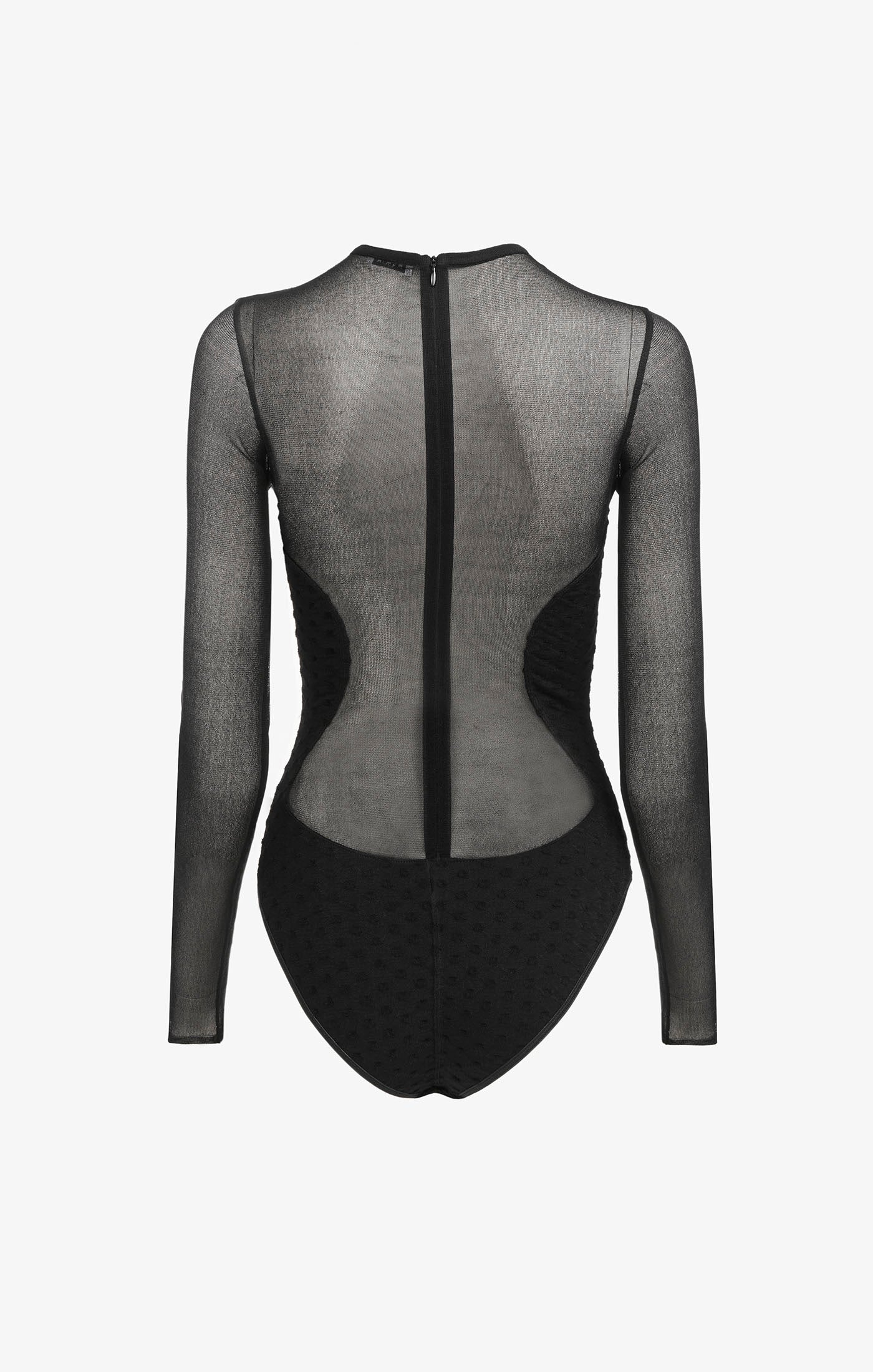 Body Polkadots à manches longues en soie mélangée - Noir Alaïa