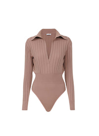 Ambra Long Sleeve Wool Polo Body - Bois de Rose