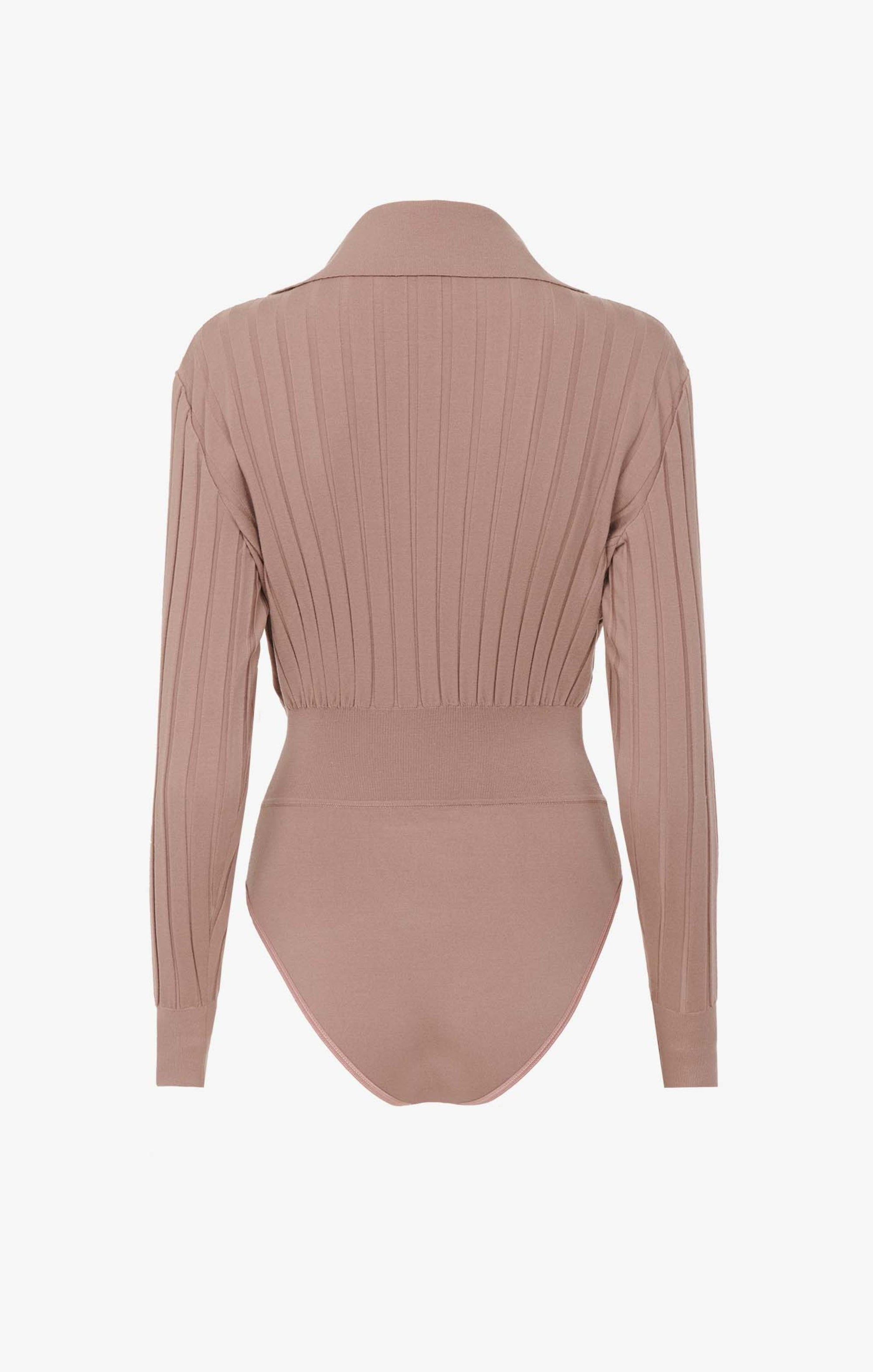 Ambra Long Sleeve Wool Polo Body - Bois de Rose