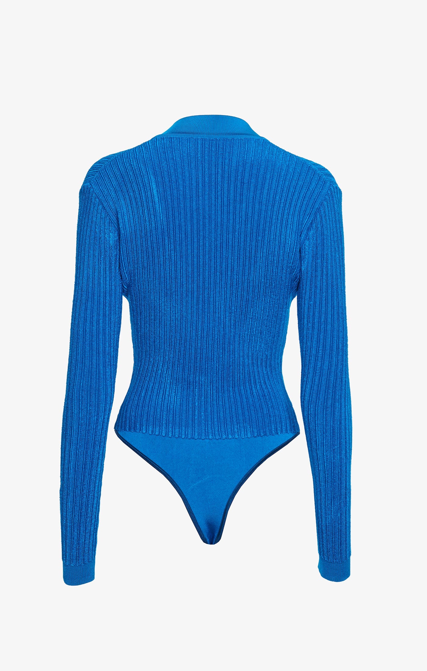 V-Neck Buttoned Bodysuit - Blue