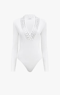 Vienna Long Sleeve Bodysuit - White