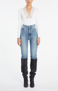 Vienna Long Sleeve Bodysuit - White