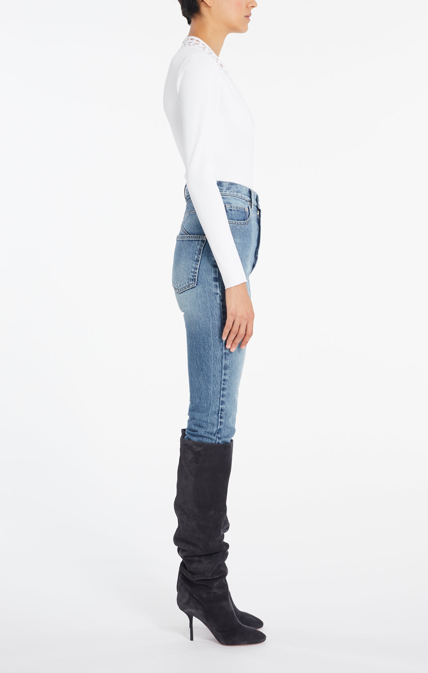 Vienna Long Sleeve Bodysuit - White