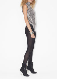 Body sans manches en jacquard croco - Blanc & Opaline