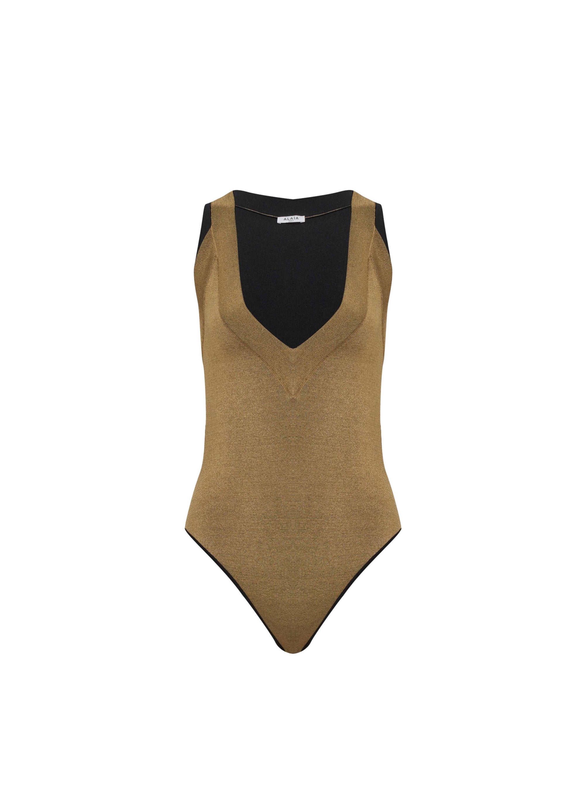 Double-sided wool bodysuit - Gold