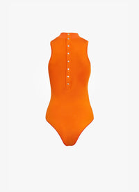 Sleeveless Stretch Bodysuit - Orange