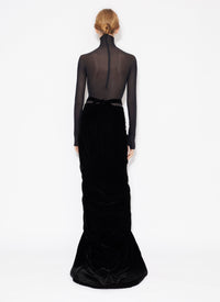 Long-sleeved sheer bodysuit in wool - Iris