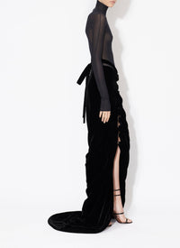 Long-sleeved sheer bodysuit in wool - Iris