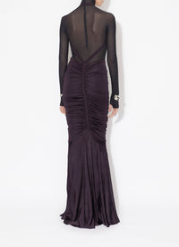 Long-sleeved sheer bodysuit in wool - Black Alaïa