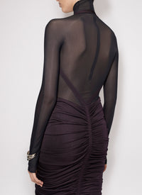 Long-sleeved sheer bodysuit in wool - Iris