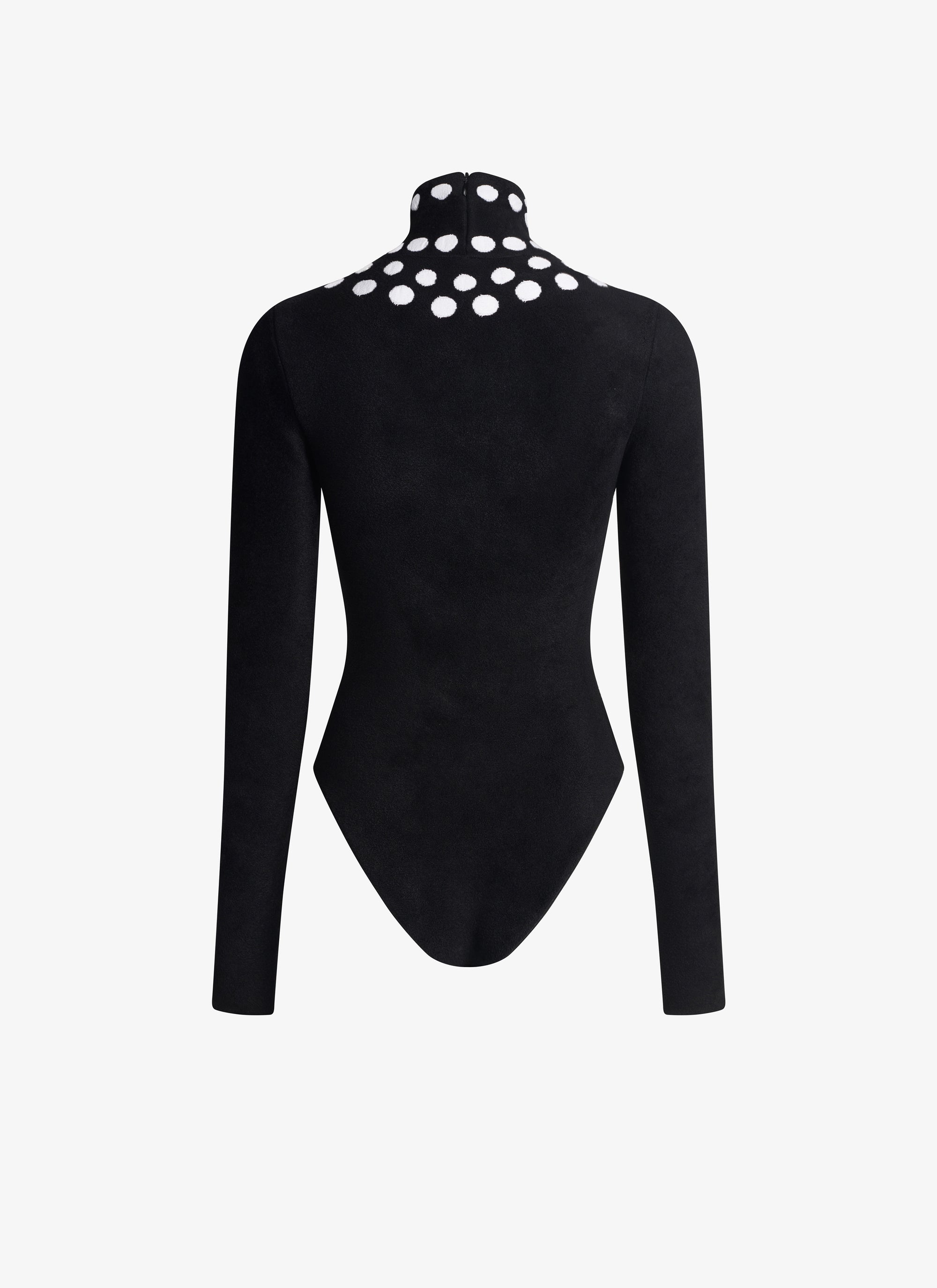 Long Sleeve Beaded Bodysuit - Black & White