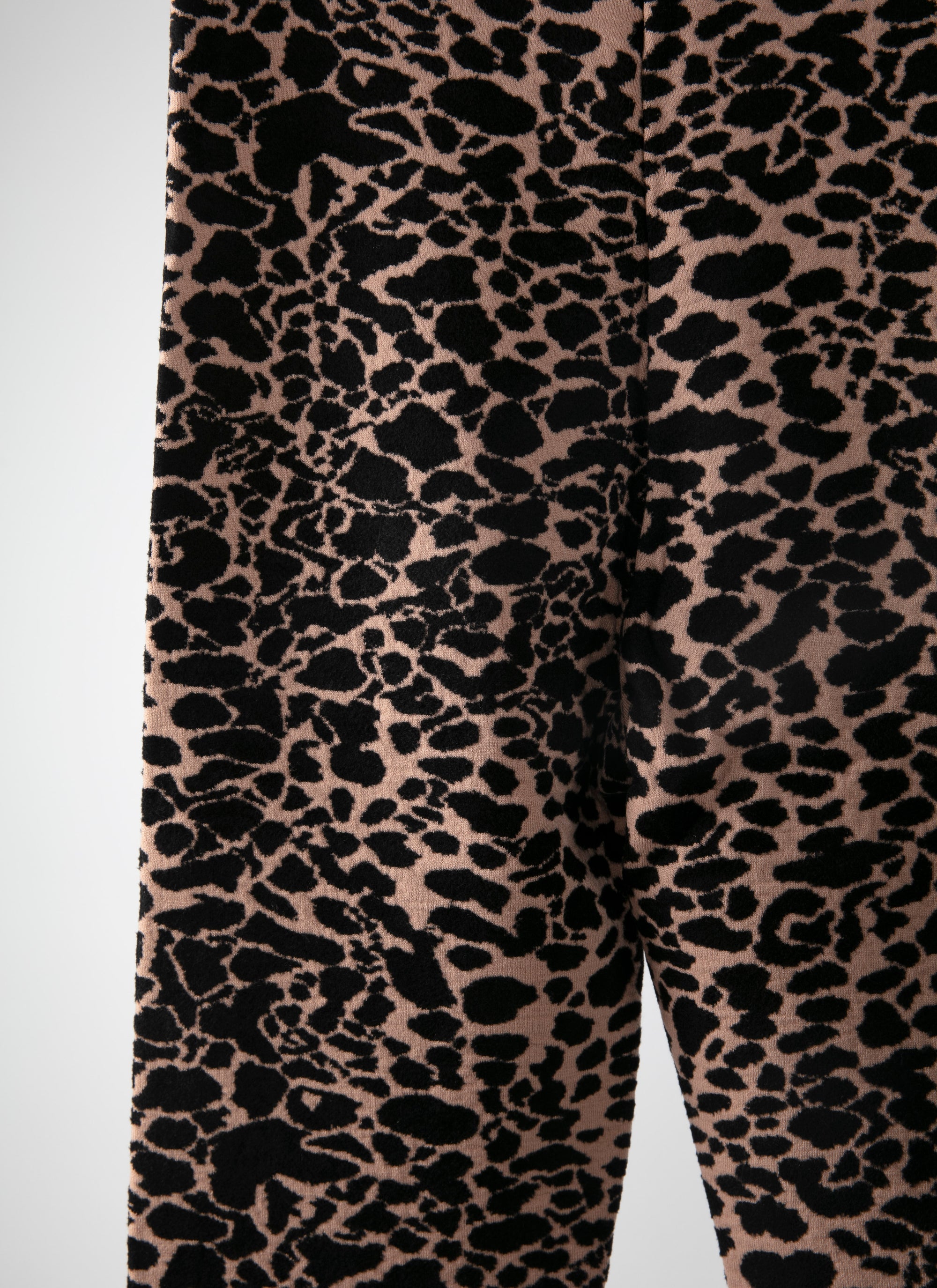Legging à motif animal en laine - Chair & Noir