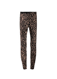 Legging à motif animal en laine - Chair & Noir