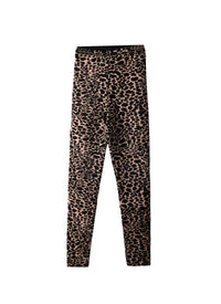 Legging à motif animal en laine - Chair & Noir