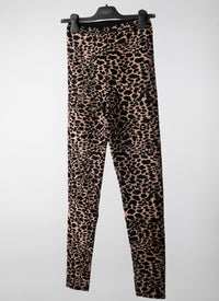 Legging à motif animal en laine - Chair & Noir