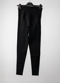 Perforated waist legging - Black intense