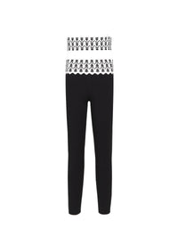 Belted long leggings - White & Black