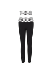 Belted long legging - White & Black
