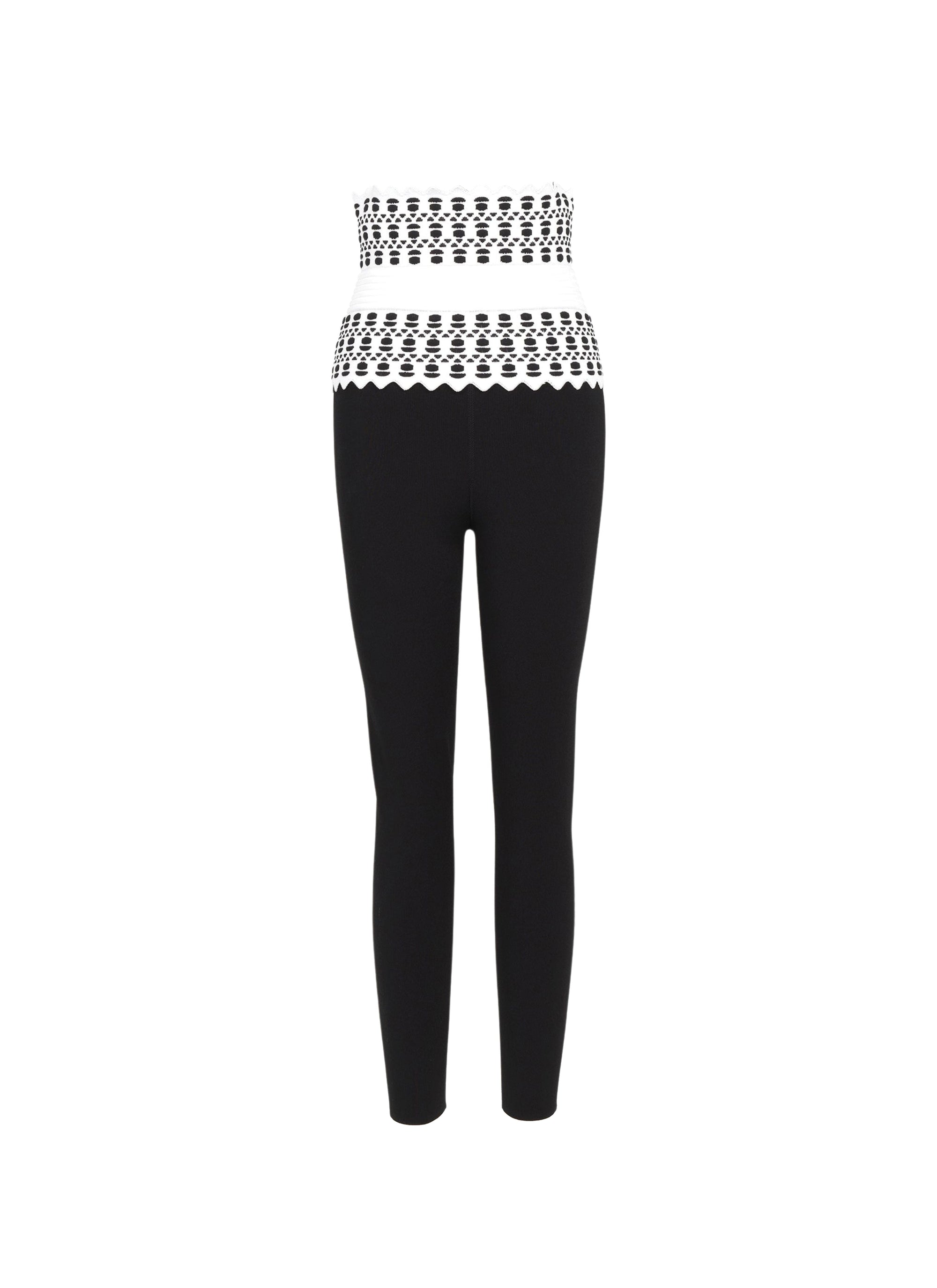 Belted long legging - White & Black