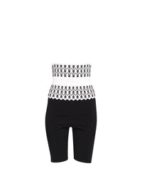 Legging court ceinture - Blanc & Noir