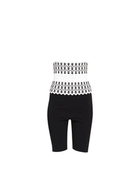 Belted short leggings - White & Black