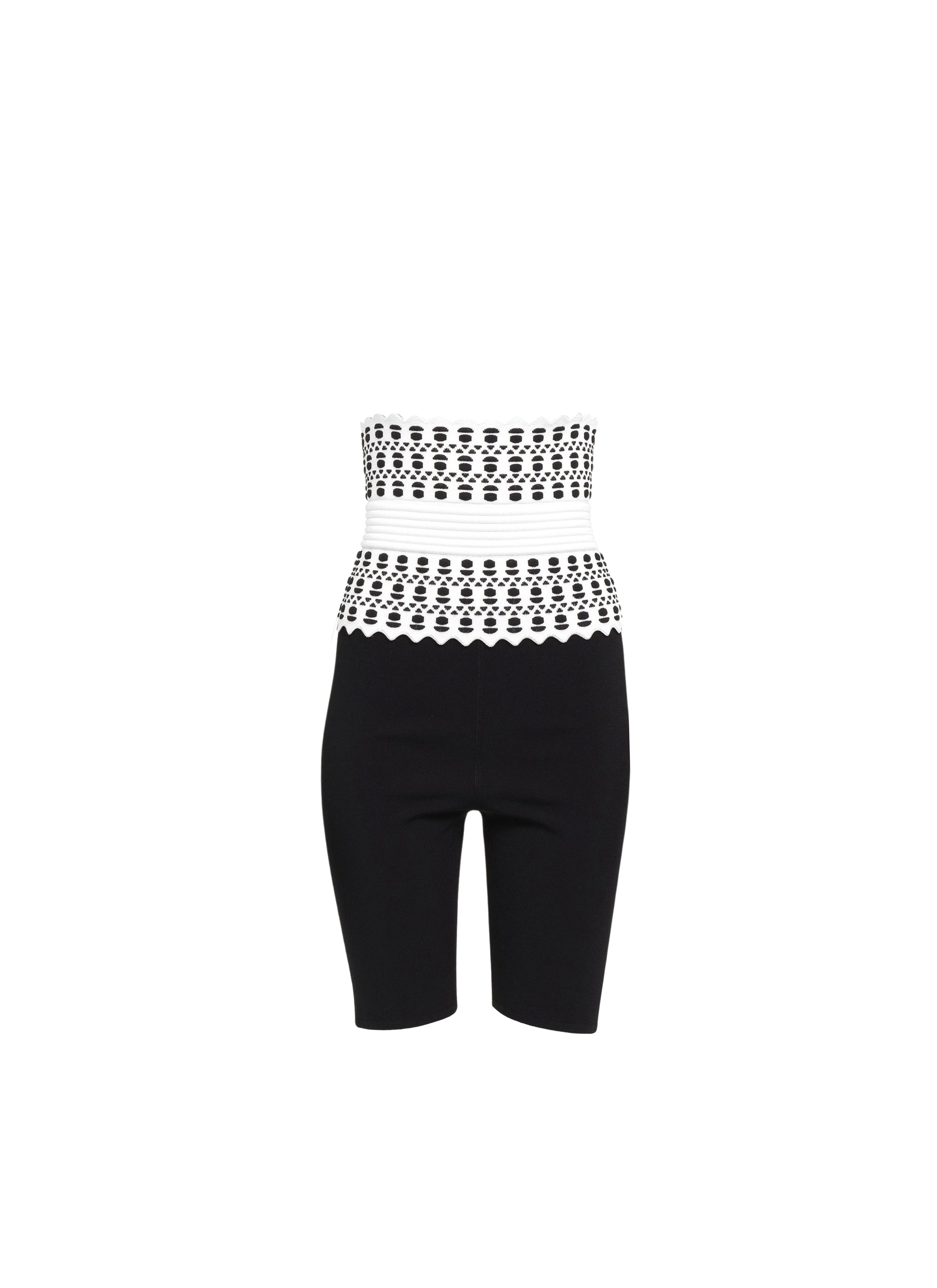 Belted short leggings - White & Black