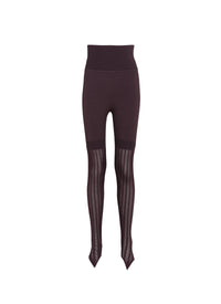 Legging mi-perforé - Aubergine
