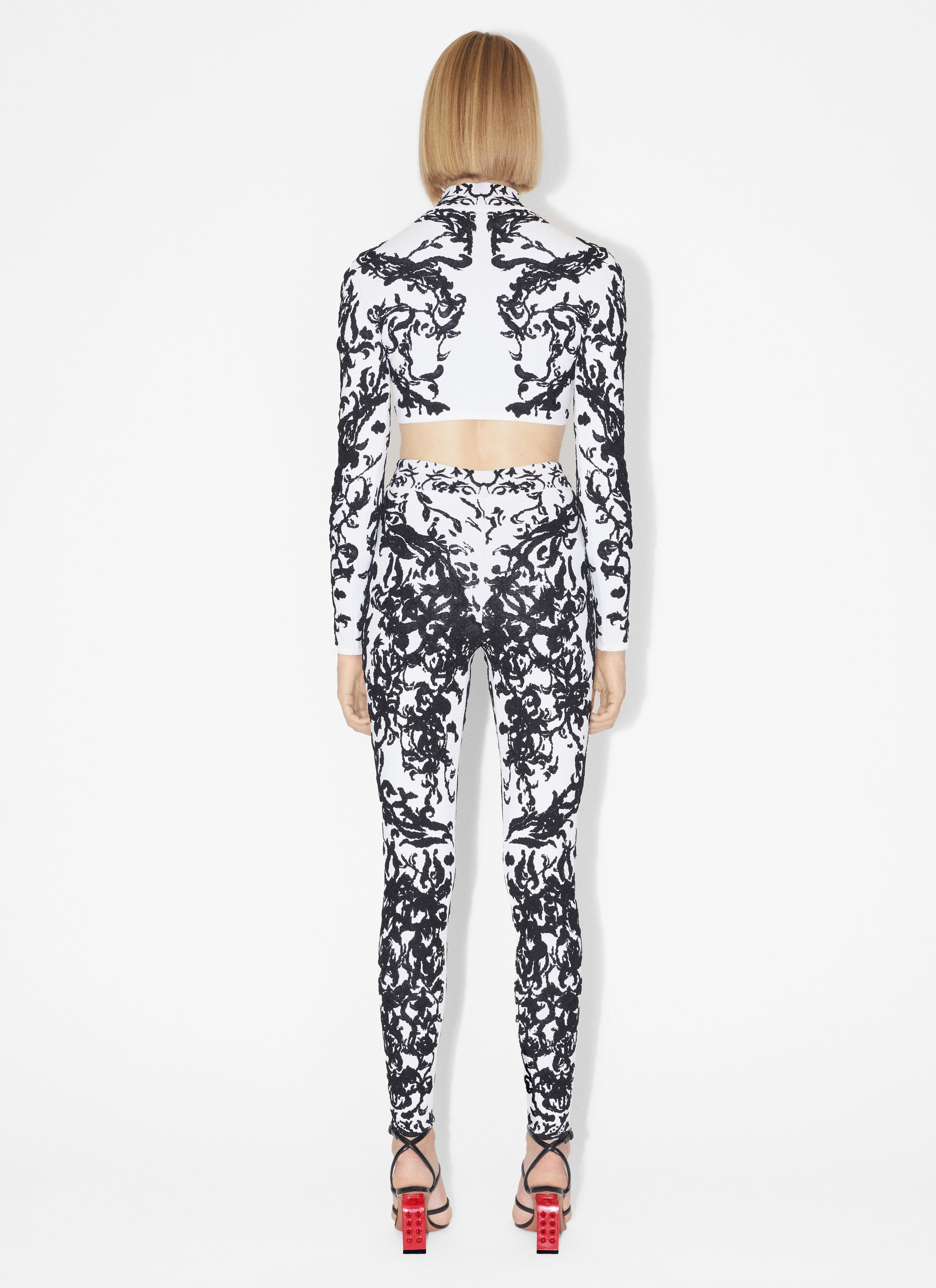 Legging Calli à motif baroque - Blanc & Noir