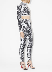 Legging Calli à motif baroque - Blanc & Noir