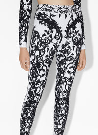 Legging Calli à motif baroque - Blanc & Noir