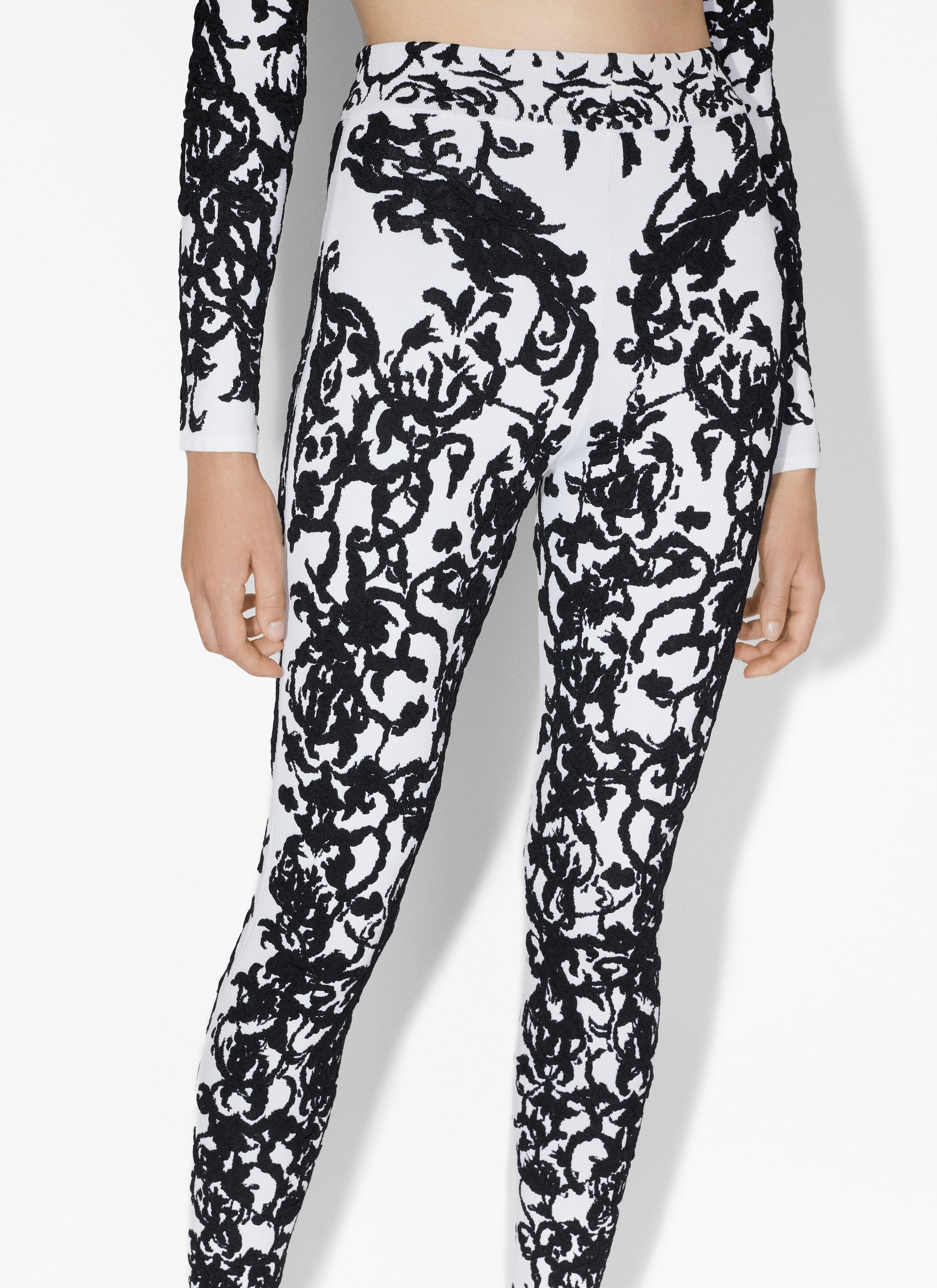 Legging Calli à motif baroque - Blanc & Noir
