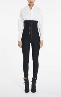 Stretch corset leggings - Black Alaïa
