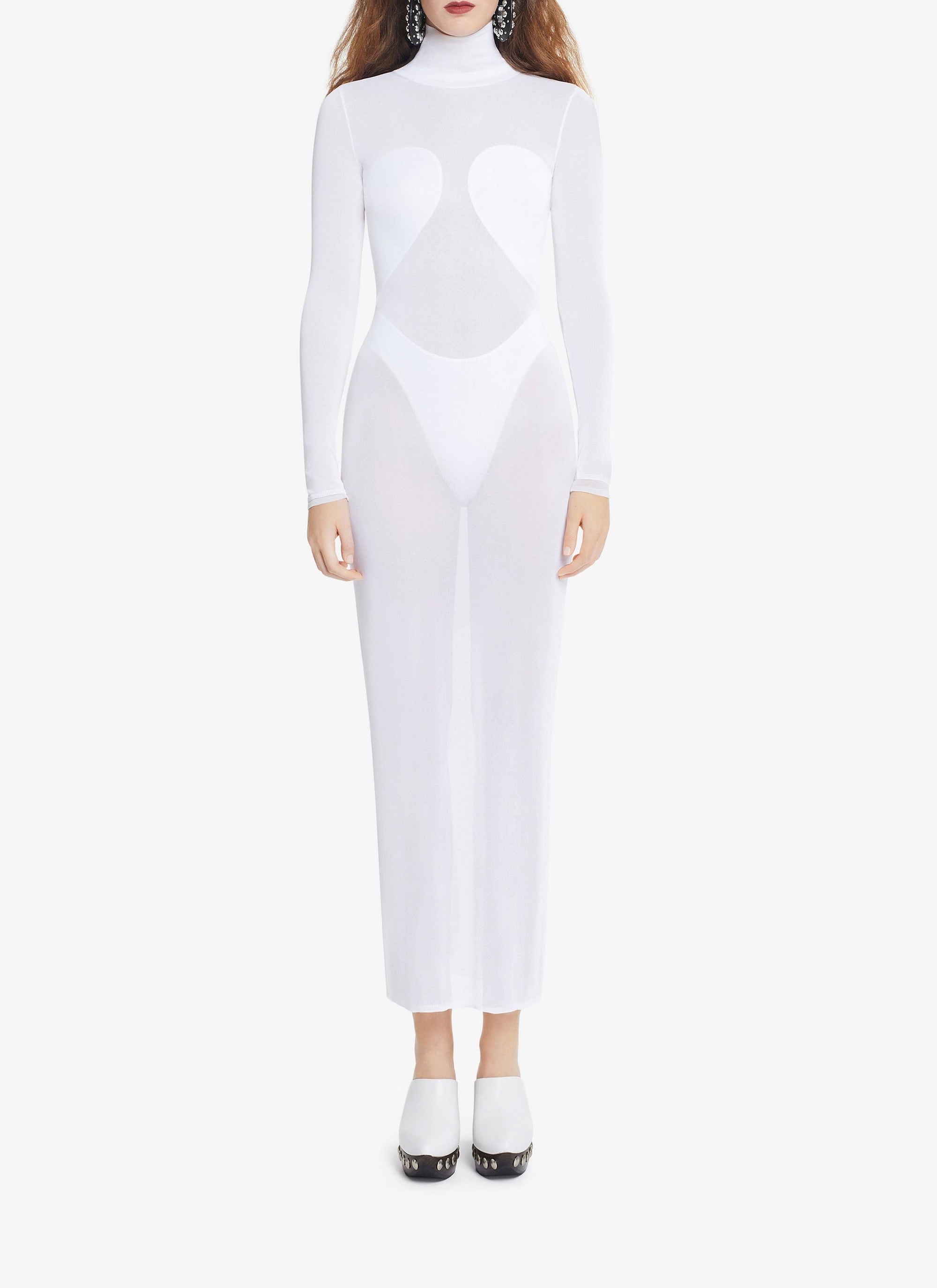 Robe moulante transparente - Blanc
