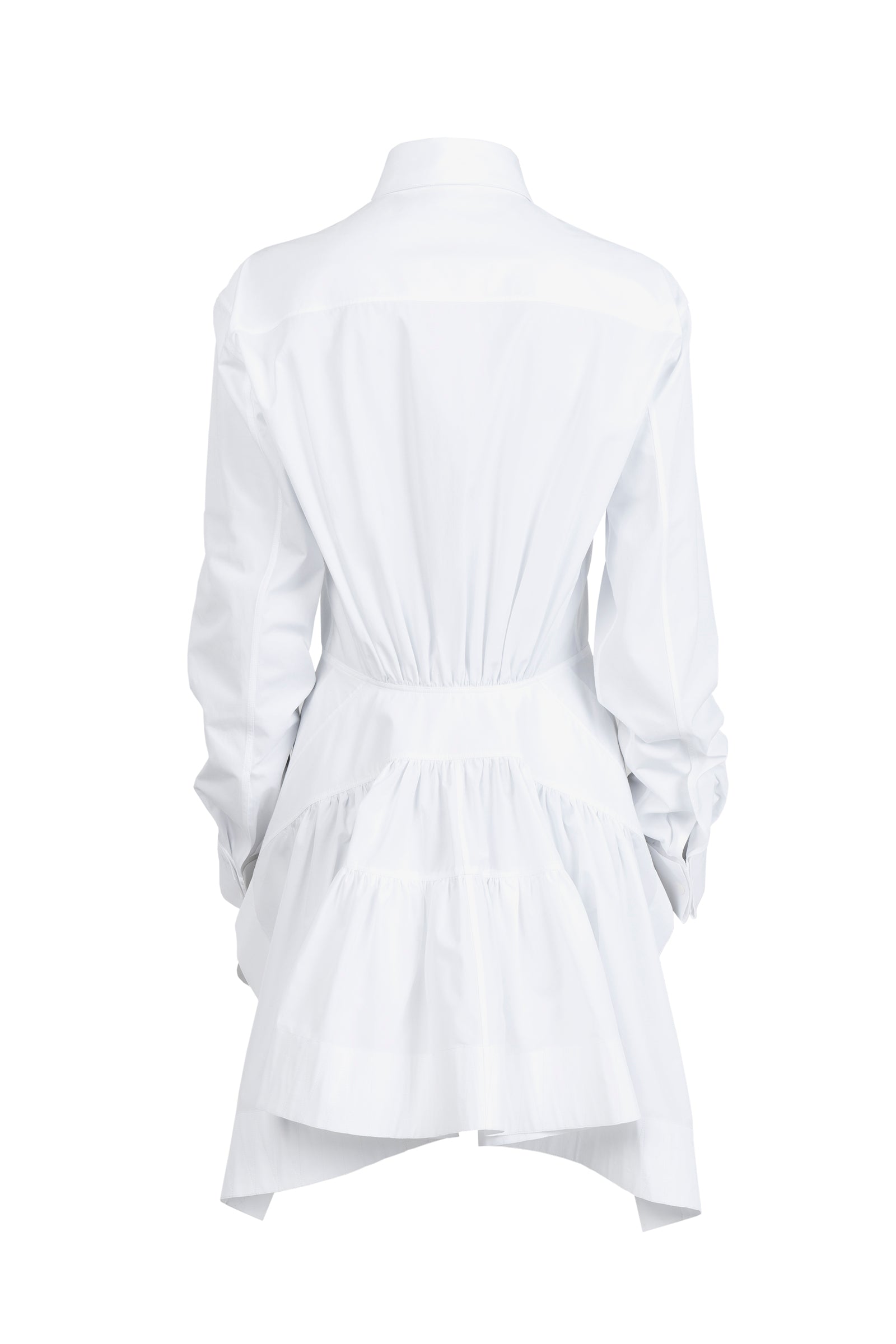 Robe chemise longue basque - Blanc