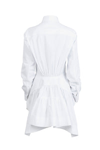 Robe chemise longue basque - Blanc