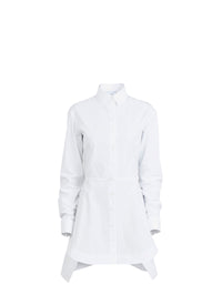 Robe chemise longue basque - Blanc