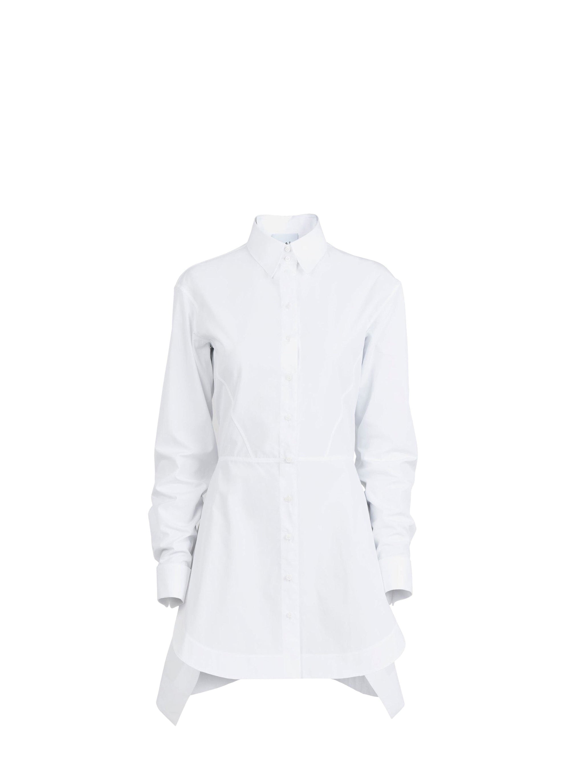 Robe chemise longue basque - Blanc
